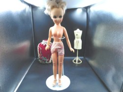 14r blonde blue dress nude